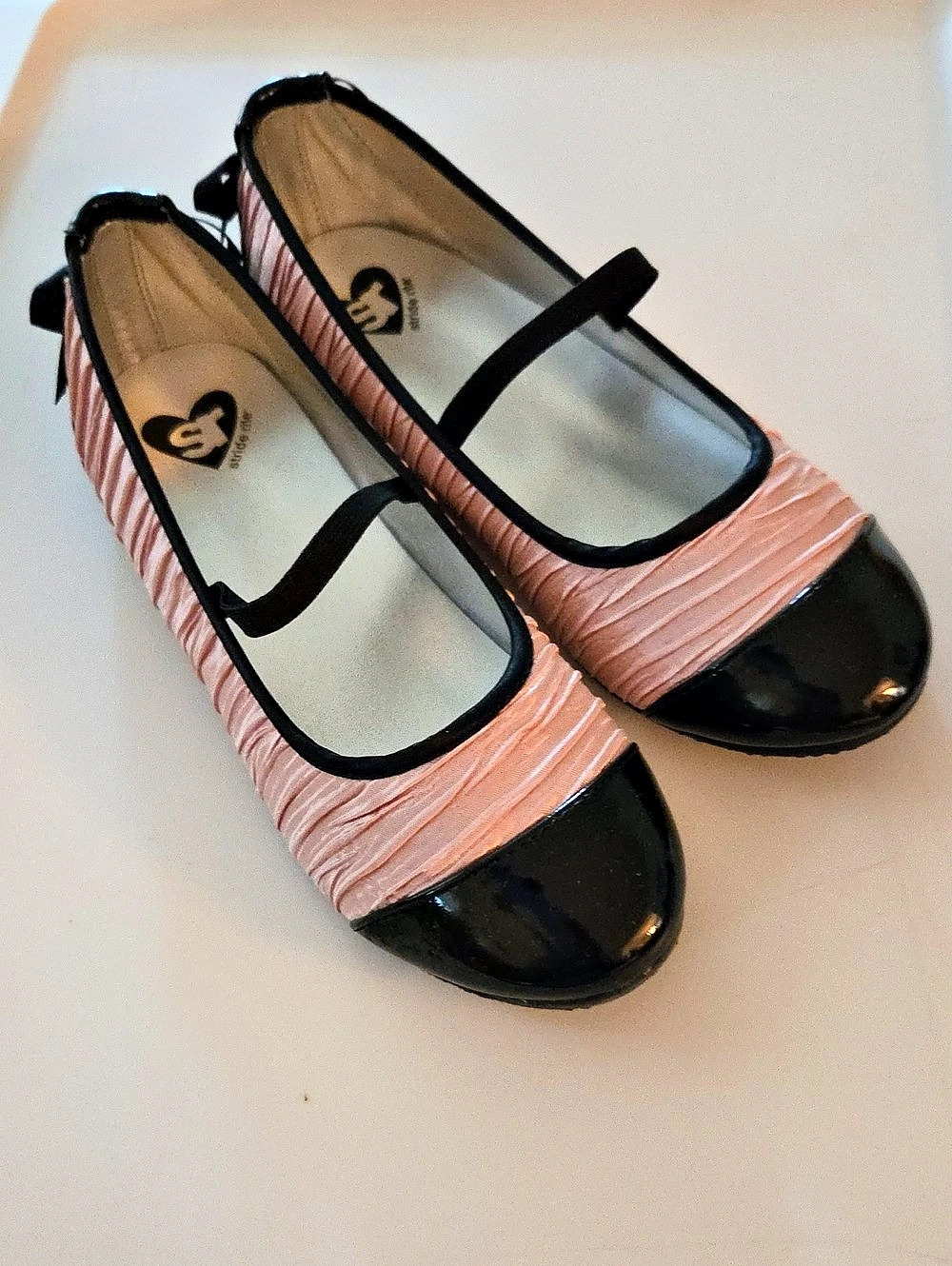 Stride Rite Girls Ramona Bow Ballet Flats Pink & Black US 3M